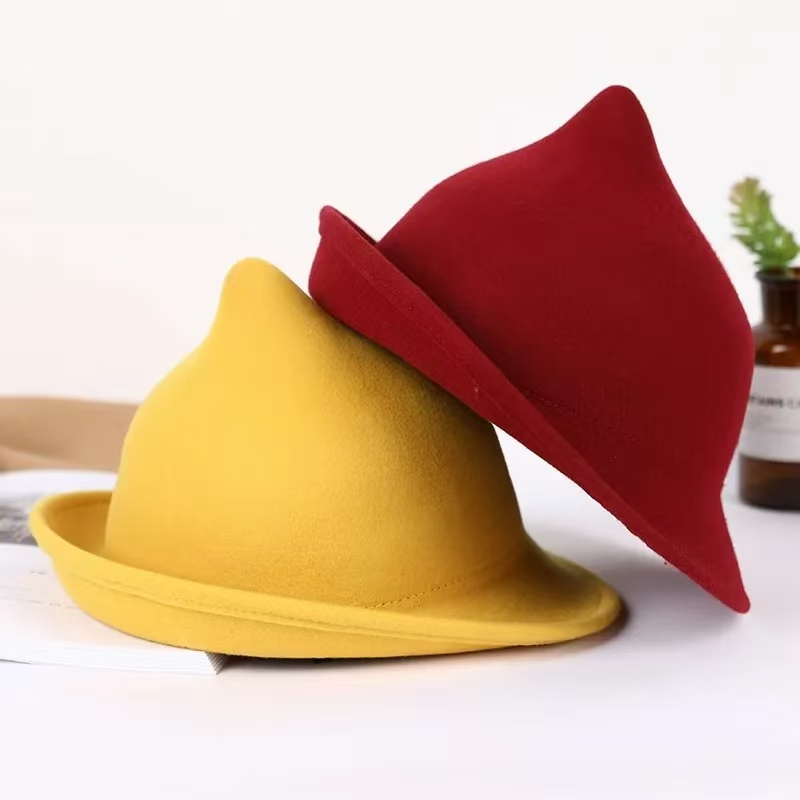 Fedora Hat Wool - 2025 ขนสัตว์ 100% โมเดิร์นหมวกแม่มดฮาโลวีนฤดูหนาวหนา WARM Elegant