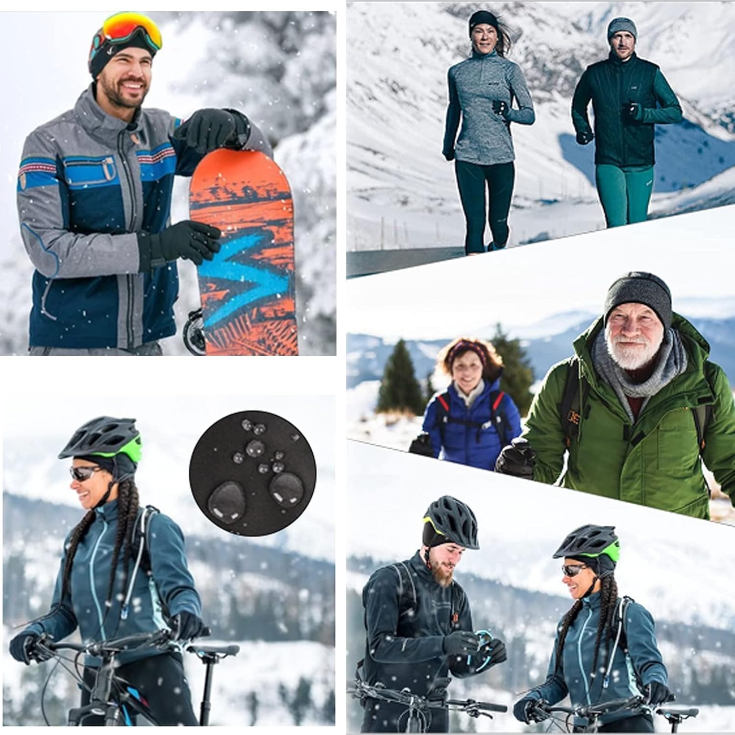 Skull Cap Helmet Liner - หมวกกันลมกันหนาวแบบยูนิเซ็กส์พร้อมที่ปิดหู หมวกซับในหมวกกันน็อคที่ให้ความอบอุ่น ยืดหยุ่น เหมาะสำหรับปั่นจักรยาน เล่นสกี ปีนเขา
