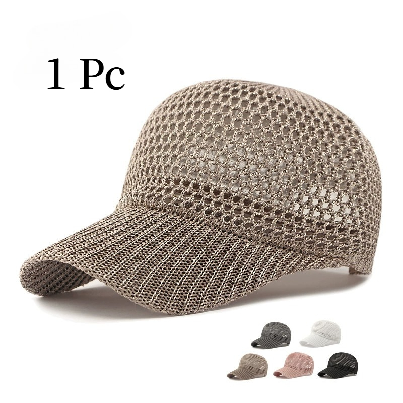 Baseball Cap Structured - หมวกเบสบอลตาข่ายระบายอากาศสำหรับผู้ชายและผู้หญิง น้ำหนักเบา แบบถักโปร่ง สำหรับฤดูร้อน กีฬากลางแจ้ง และสวมใส่ในชีวิตประจำวัน