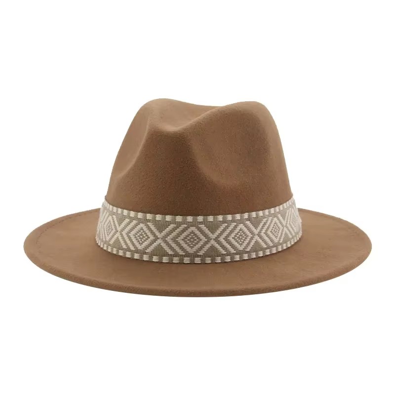 Fedora Hat Wool - ปานามาหมวก Western คาวบอยหมวกสำหรับหมวกผู้หญิงขนาดใหญ่ Brim Casual Fedoras