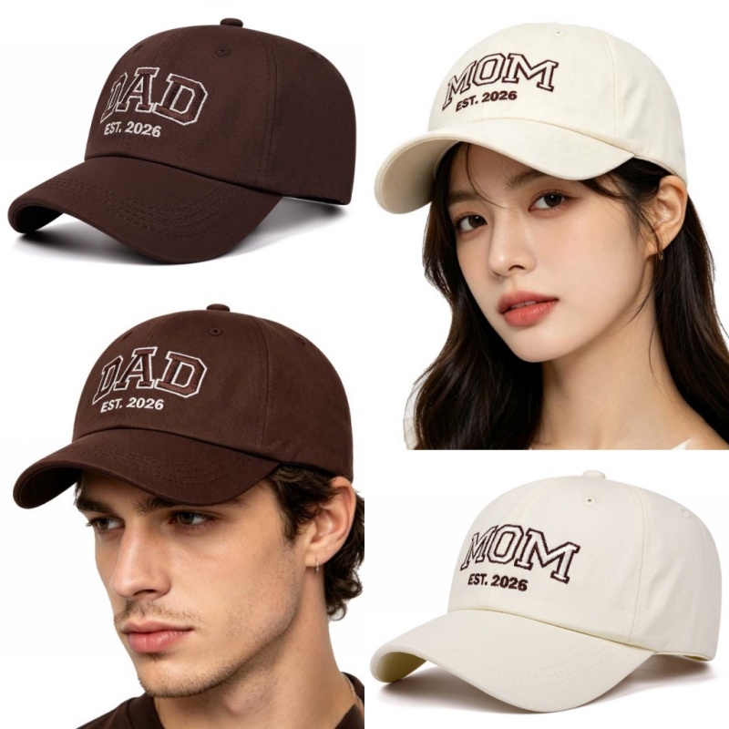 Golf Cap Dad - หมวกเบสบอลปักลาย NEW DAD MOM สีพื้น สำหรับผู้ชาย