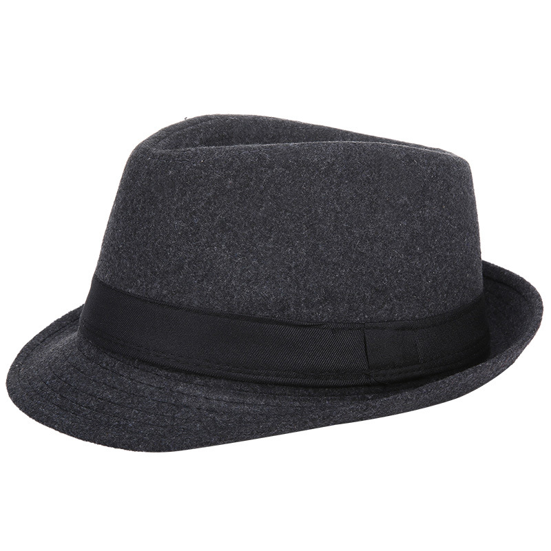 Fedora Hat Wool - หมวกเฟโดร่าขนสัตว์ขนาดเล็กสำหรับผู้ชาย ใส่สบายในฤดูใบไม้ร่วงและฤดูหนาว ป้องกันความหนาวเย็น เหมาะสำหรับใช้ในชีวิตประจำวัน
