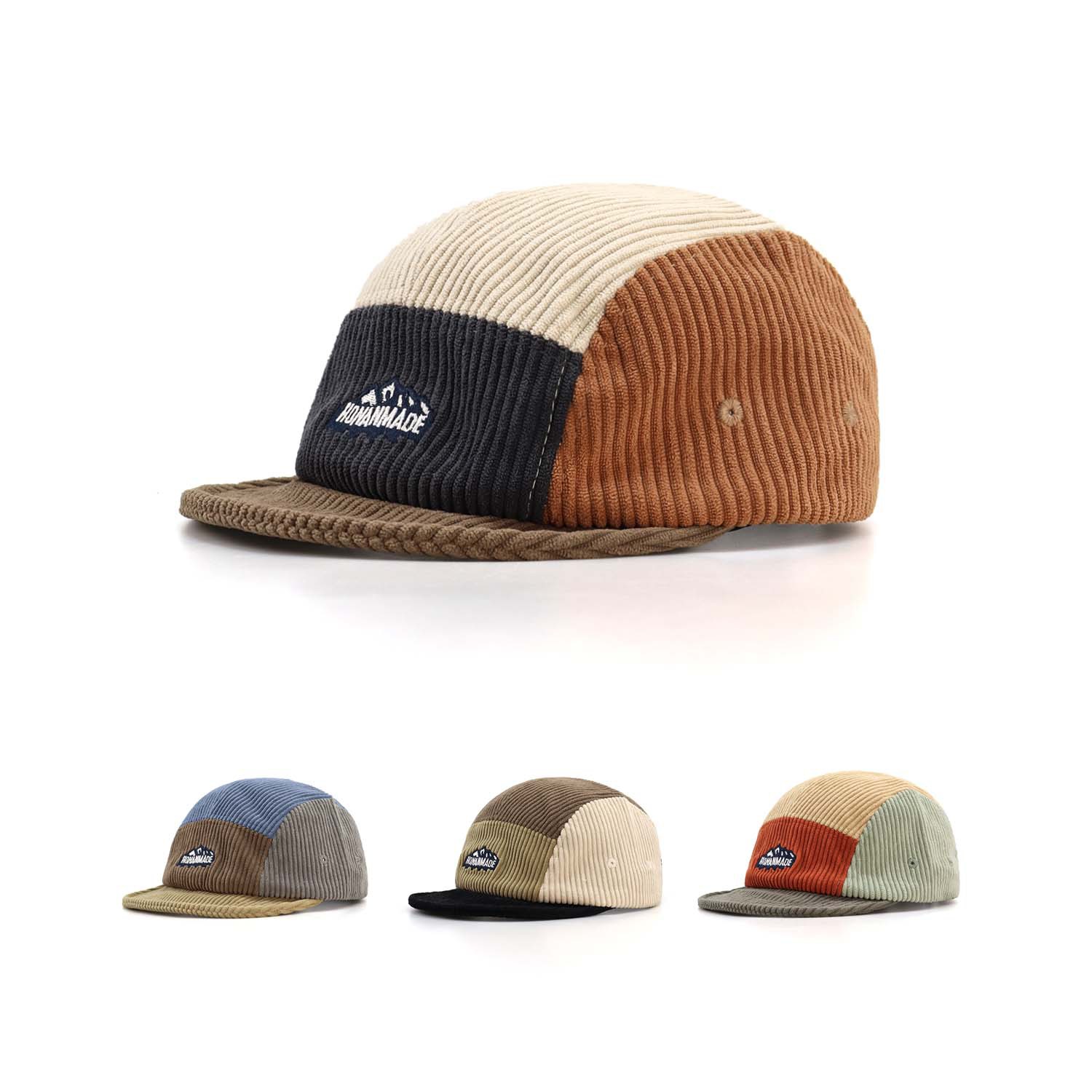 Corduroy Cap 5 Panel - ผู้หญิง Corduroy Colorblock 5 แผงสั้น Brim