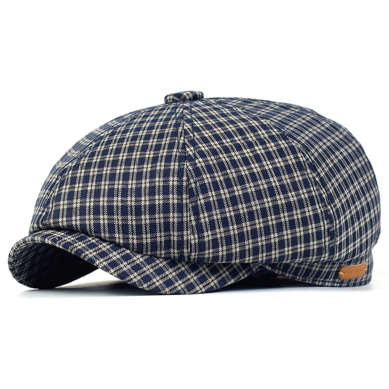 Newsboy Cap Ivy - ฤดูใบไม้ผลิฤดูร้อนลายสก๊อต Newsboy หมวก Peaky แปดเหลี่ยมหมวก Vintage