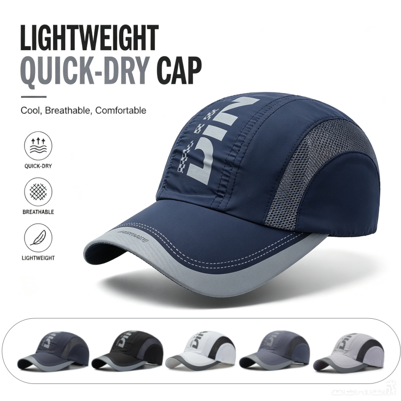 Running Cap Lightweight - หมวกกีฬาแห้งเร็วสำหรับผู้ชาย หมวกวิ่งน้ำหนักเบา ระบายอากาศได้ดี หมวกเบสบอลแบบตาข่าย ปรับขนาดได้ เหมาะสำหรับกิจกรรมกลางแจ้ง