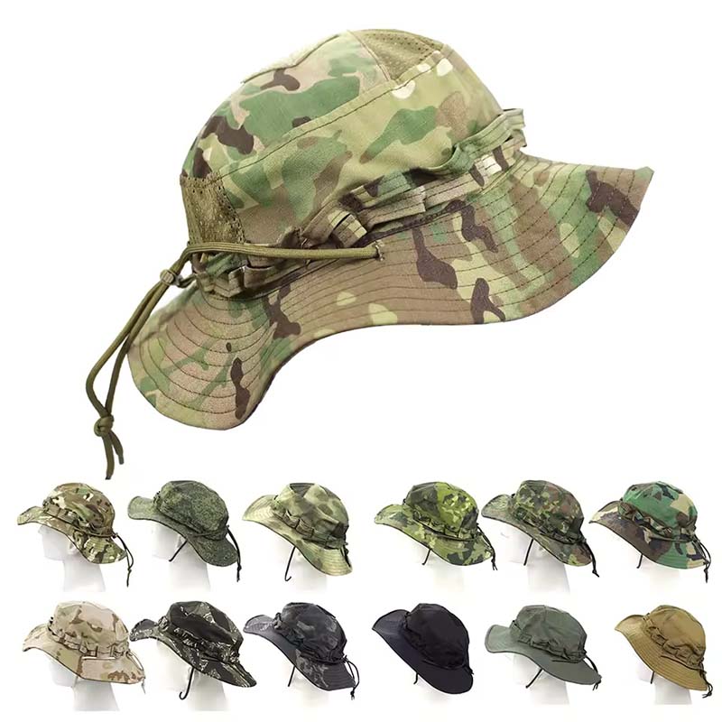 Boonie Hat Tactical - หมวกบอนนี่ลายพรางสำหรับตั้งแคมป์ ปีนเขา หมวกสไนเปอร์ หมวกตกปลา เดินป่า ป้องกันแสงแดดสำหรับผู้ชาย