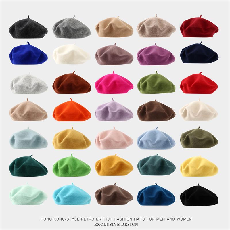 Beret French Wool - หมวกเบเร่ต์ขนาดใหญ่สำหรับผู้หญิง หมวกเบเร่ต์ขนาดใหญ่ อุ่นสบาย ใช้ได้ทั้งชายและหญิง หมวกฤดูหนาวสไตล์ฝรั่งเศส หมวกจิตรกรสำหรับผู้หญิง