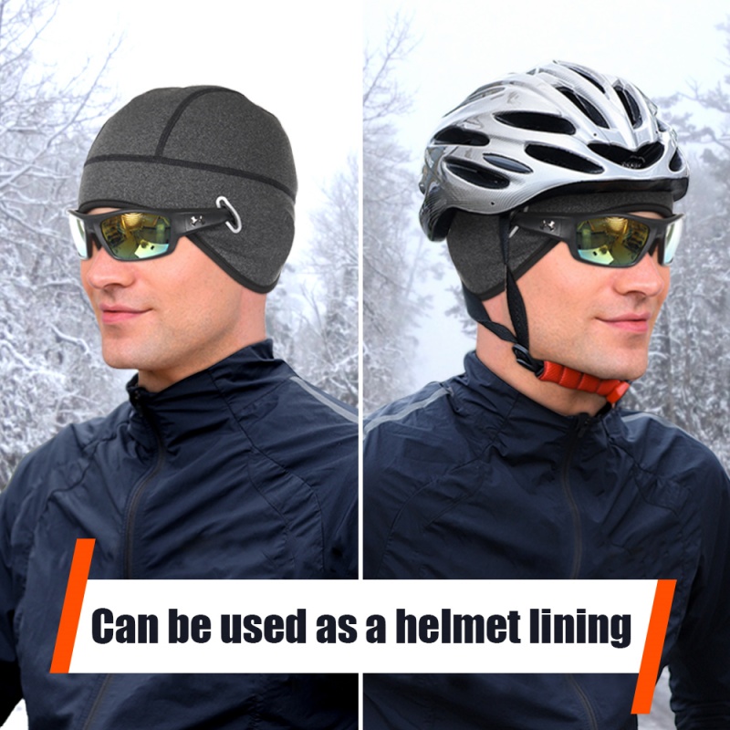 Skull Cap Helmet Liner - หมวกกันหนาวสำหรับปั่นจักรยาน หมวกซับในหมวกกันกระแทกแบบมีรูสำหรับใส่แว่นตา เหมาะสำหรับผู้ชายและผู้หญิง ใช้สำหรับวิ่ง เล่นสกี ป้องกันลม