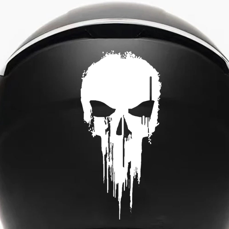 Skull Cap Helmet Liner - สติกเกอร์ไวนิลลายโครงกระดูกเท่ๆ กันน้ำ 1 ชิ้น สำหรับตกแต่งรถมอเตอร์ไซค์ แผงข้าง