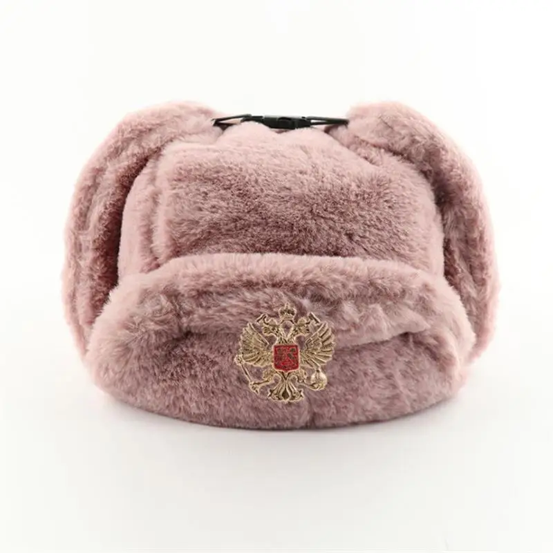 Trapper Hat Ear Flap - หมวกอูชานกาแบบโซเวียตสำหรับผู้ชายและผู้หญิง หมวกบอมเบอร์ หมวกทหาร หมวกนักบิน หมวกทหารบก หมวกกันหนาว