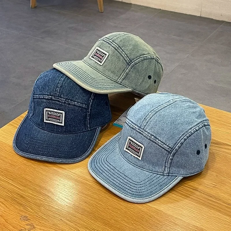 Corduroy Cap 5 Panel - VintageแบนBrim Denimเบสบอลหมวกชายผู้หญิงHarajuku Snapbackหมวกแฟชั่นStreetwear 5 แผงสเก็ตบอร์ดหมวกCasquette gorra