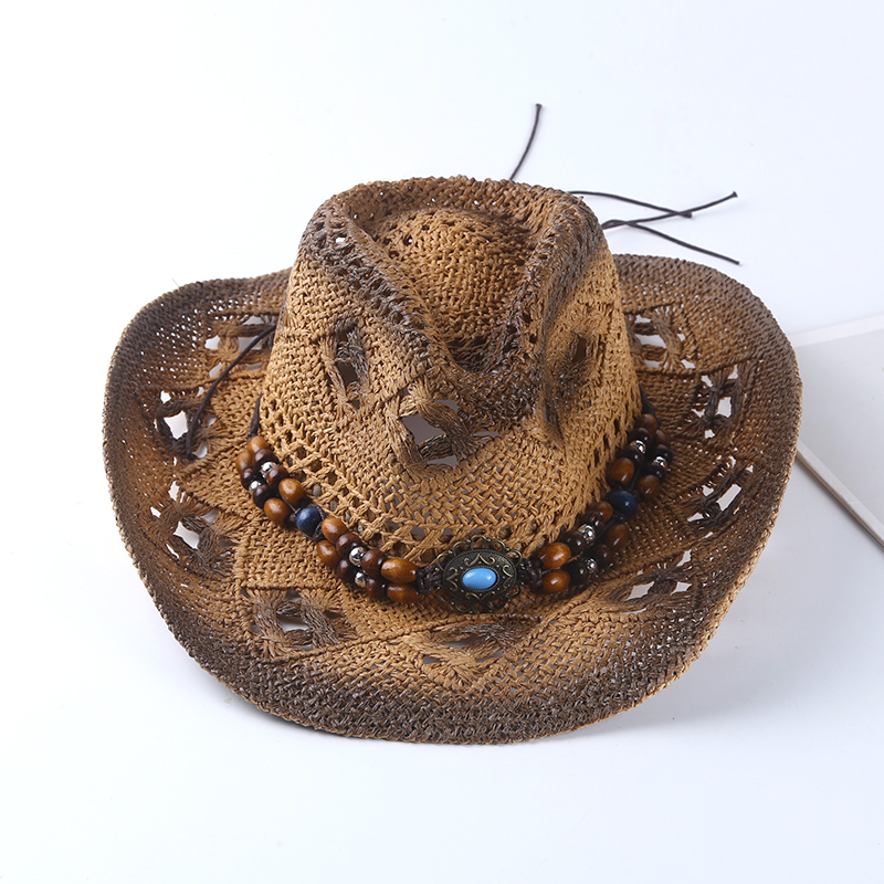 Cowboy Hat Straw - หมวกฟางคาวบอยสไตล์เรโทรสเปน สำหรับฤดูใบไม้ผลิและฤดูร้อน เหมาะสำหรับการเดินทาง ชายหาด กันแดด หมวกพักผ่อนสำหรับผู้ชายและผู้หญิง