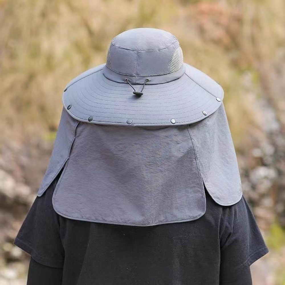 Visor Sun Hat - หมวกกันแดดผ้าถอดได้สำหรับผู้ชาย ปีกกว้าง ป้องกันคอ หมวกปีกกว้างสำหรับผู้หญิง พร้อมสายคล้อง ป้องกันแสงแดด