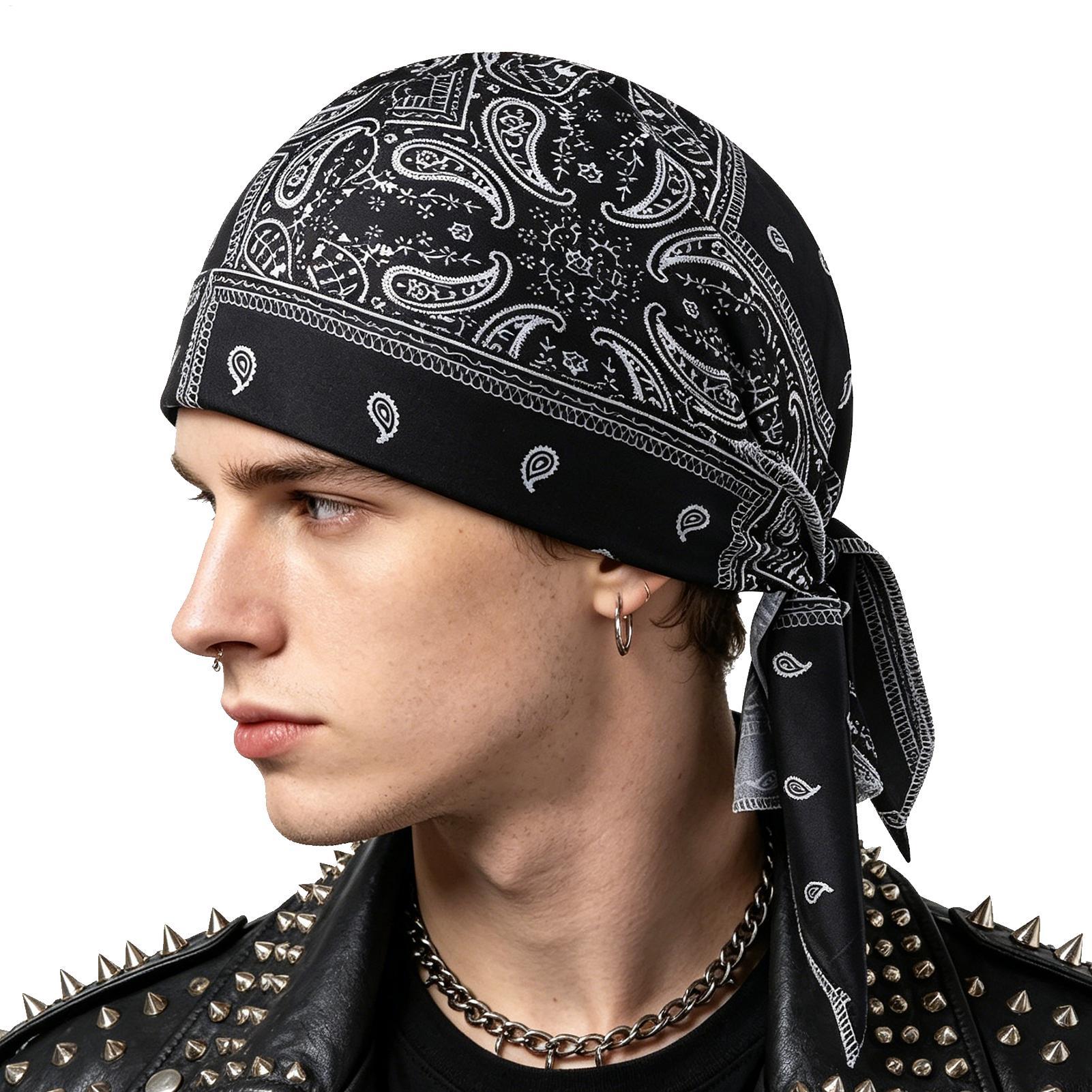 Skull Cap Helmet Liner - หมวกคลุมศีรษะแบบยืดหยุ่น ระบายเหงื่อได้ดี ใช้เป็นผ้าพันศีรษะสำหรับขี่มอเตอร์ไซค์ ปั่นจักรยาน เหมาะสำหรับผู้ชายและผู้หญิงในช่วงฤดูร้อน