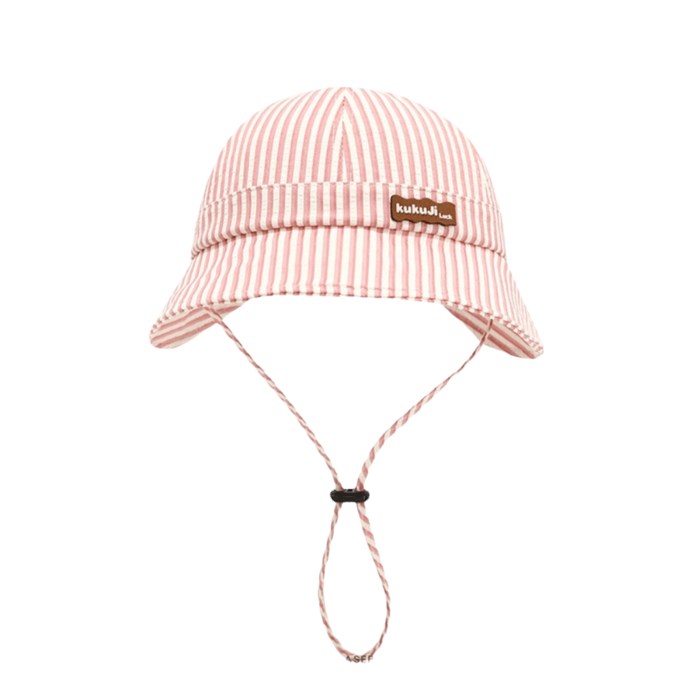 Sun Hat Wide Brim - หมวกบักเก็ตเด็ก ลายทางใหม่ ปรับได้ ระบายอากาศดี หมวกชาวประมง ผ้าฝ้าย