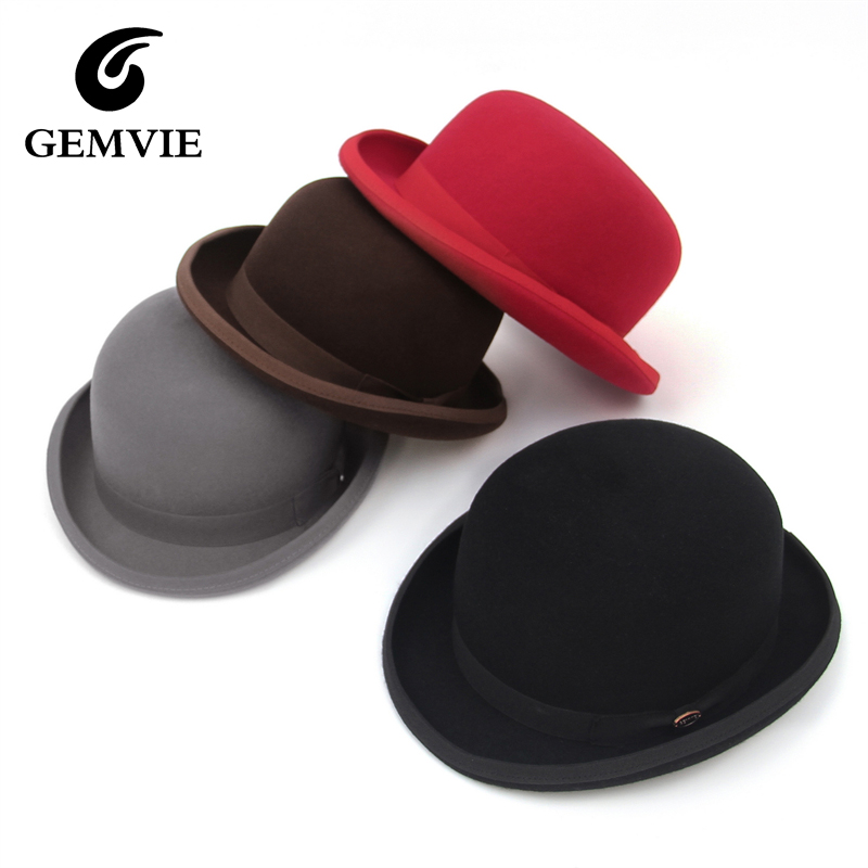 Fedora Hat Wool - GEMVIE 100% ผ้าขนสัตว์ Felt DERBY หมวกสําหรับผู้ชายผู้หญิงอย่างเป็นทางการ