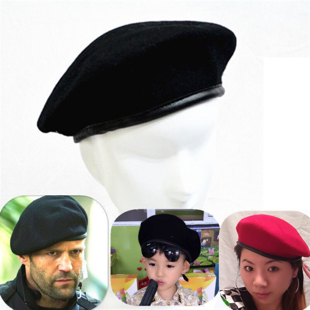 Beret French Wool - หมวกแก๊ปเครื่องแบบใช้ได้ทั้งชายและหญิง, หมวกทหารสไตล์ฝรั่งเศส