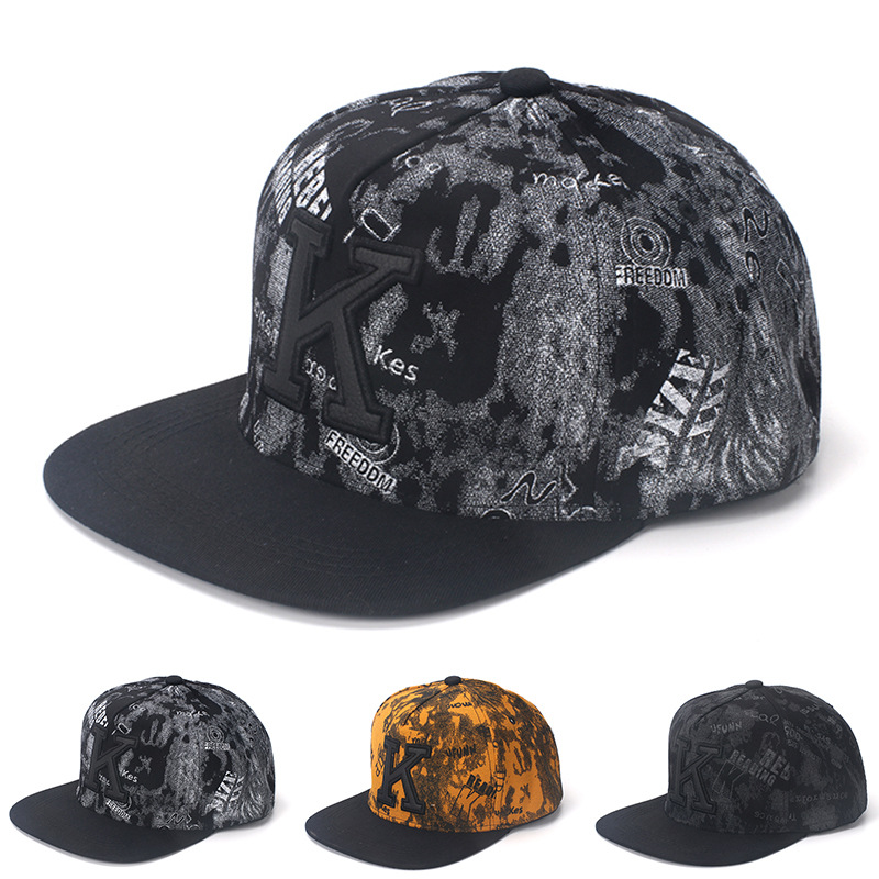 Snapback Hat Flat - หมวกเบสบอลมีตัวอักษร K สำหรับผู้ชายหมวกแก็ปแบบฮิปฮอปผ้าฝ้ายปีกแบนติดด้านหลังหมวกเด็กผู้หญิงกลางแจ้งสตรีทแดนซ์หมวก Gorra bon