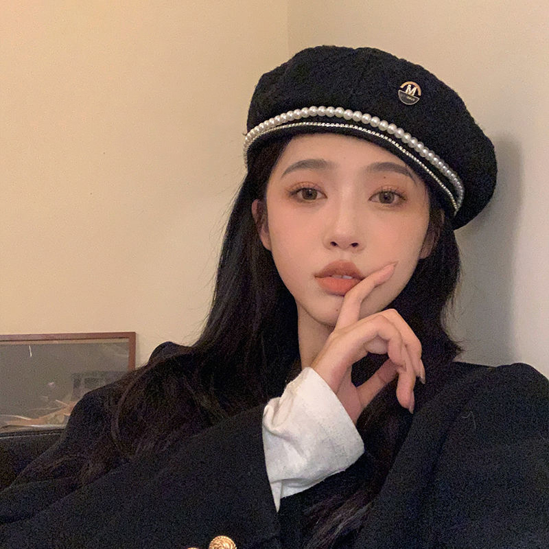 W102ฤดูหนาว Beret,โซ่,ไข่มุก,H - Beret French Wool บทวิจารณ์และราคา