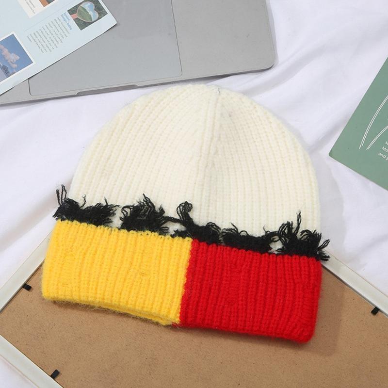 เวอร์ชั่นเกาหลีการจับคู่สีถักห - Beanie Cuffed Knit บทวิจารณ์และราคา