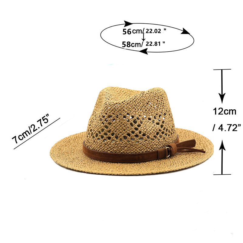 หมวกฟางใยปาล์มกลวงสำหรับผู้ชาย - Cowboy Hat Straw บทวิจารณ์และราคา