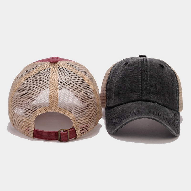 หมวกแก๊ปยีนส์วินเทจแบบตาข่ายด้ - Trucker Cap Mesh บทวิจารณ์และราคา