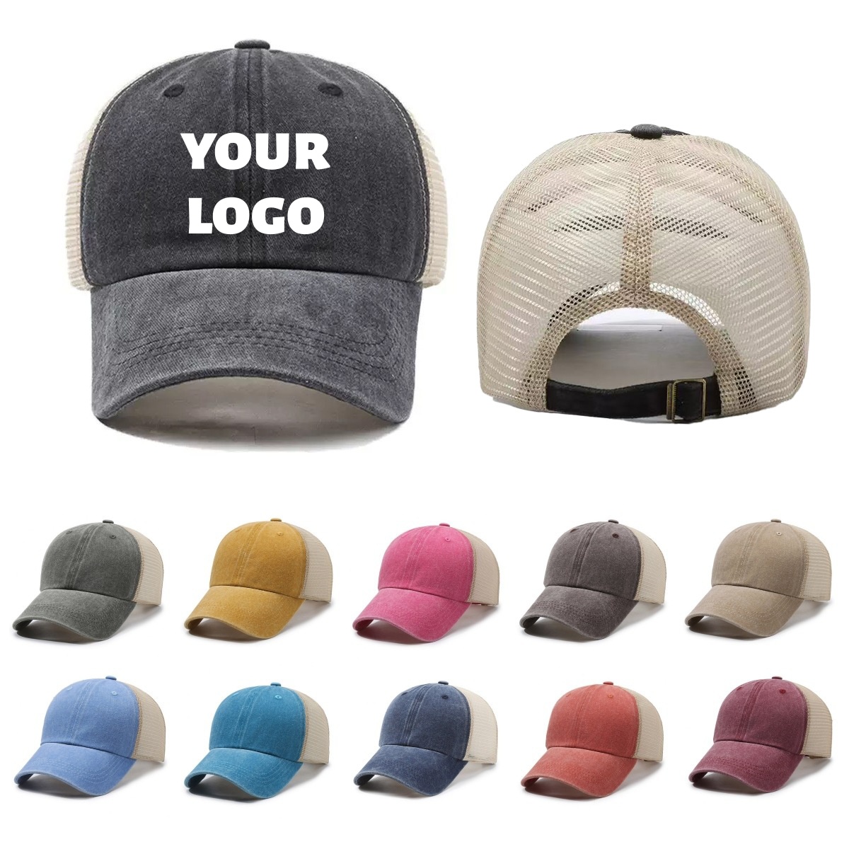 หมวกแก๊ปตาข่ายปักโลโก้แบบกำหนด - Visor Sun Hat บทวิจารณ์และราคา