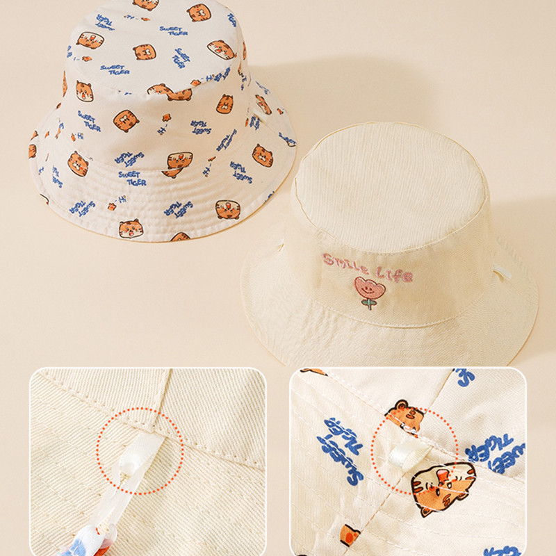 หมวกบักเก็ตเด็กปักลายตัวอักษร  - Bucket Hat Cotton บทวิจารณ์และราคา