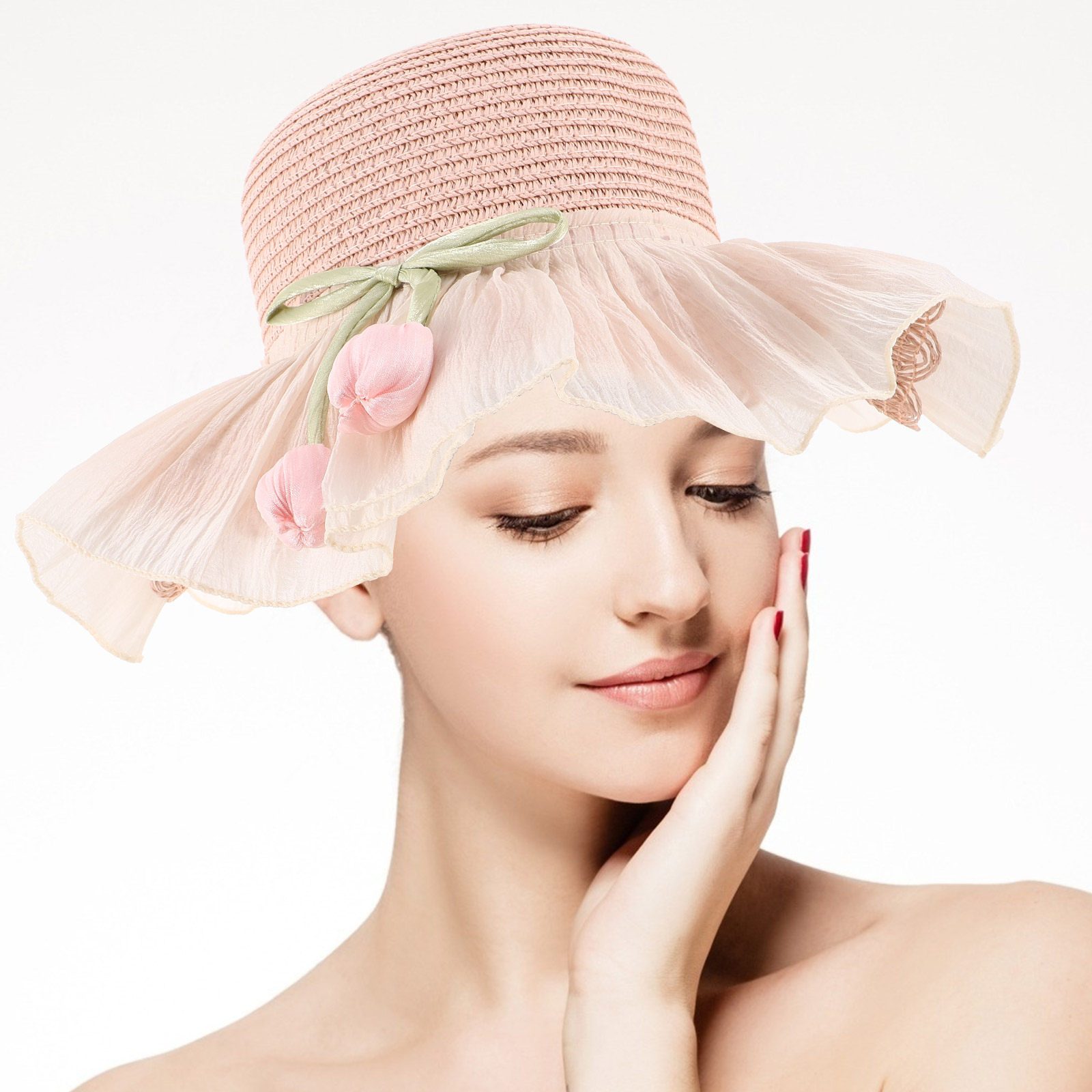 หมวกฟางฤดูร้อนสำหรับเด็กผู้หญิ - Sun Hat Wide Brim บทวิจารณ์และราคา