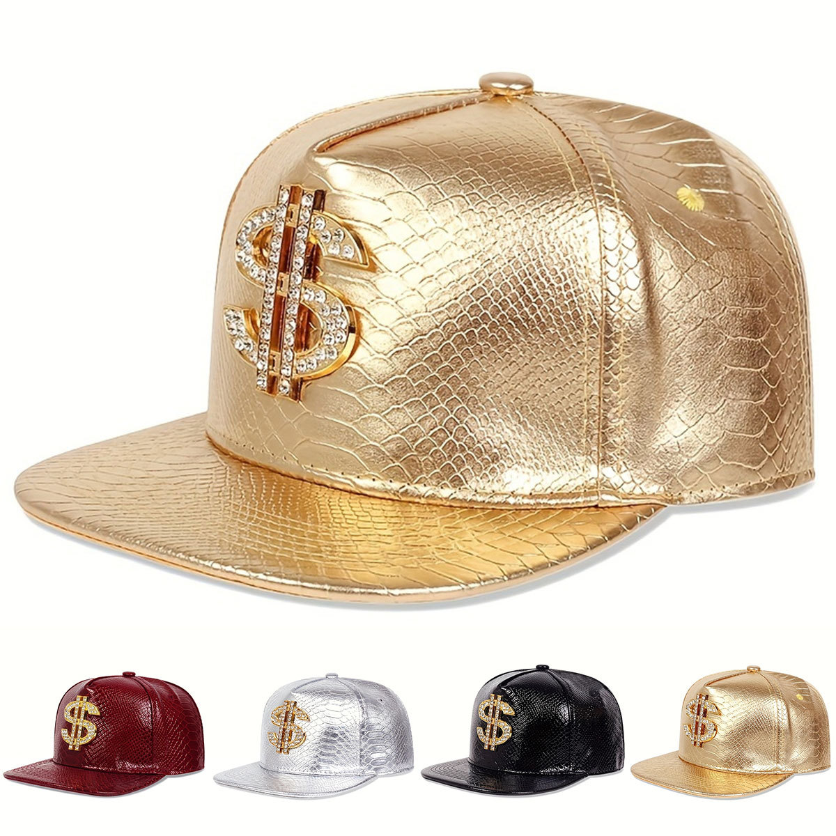 หนังลายโลหะ หมวกเบสบอล ผู้ชาย  - Snapback Hat Flat บทวิจารณ์และราคา