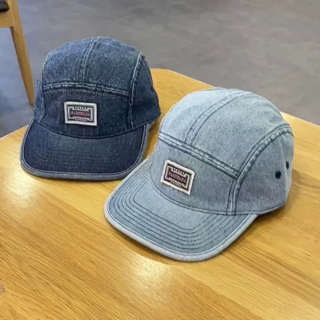 VintageแบนBrim Denimเบสบอลหมวก - Corduroy Cap 5 Panel บทวิจารณ์และราคา