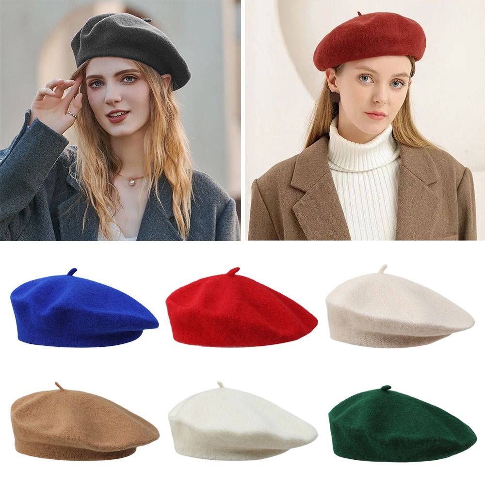หมวกเบเร่ต์ไหมพรมแฟชั่นฤดูหนาว - Beret French Wool บทวิจารณ์และราคา