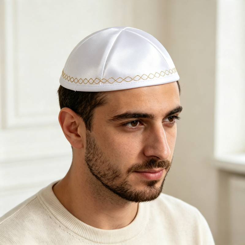 หมวกคิปปาห์ผ้าซาตินสีขาวพร้อมข - Skull Cap Helmet Liner บทวิจารณ์และราคา