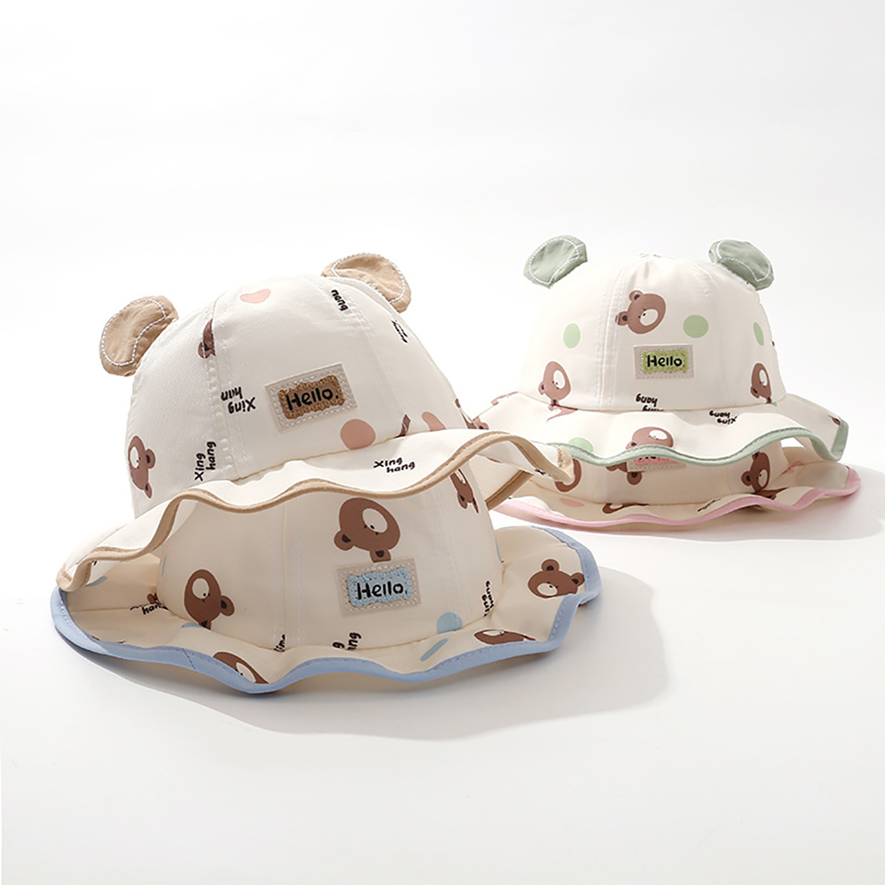 หมวกบักเก็ตลายหมีน่ารัก หมวกกั - Bucket Hat Cotton บทวิจารณ์และราคา