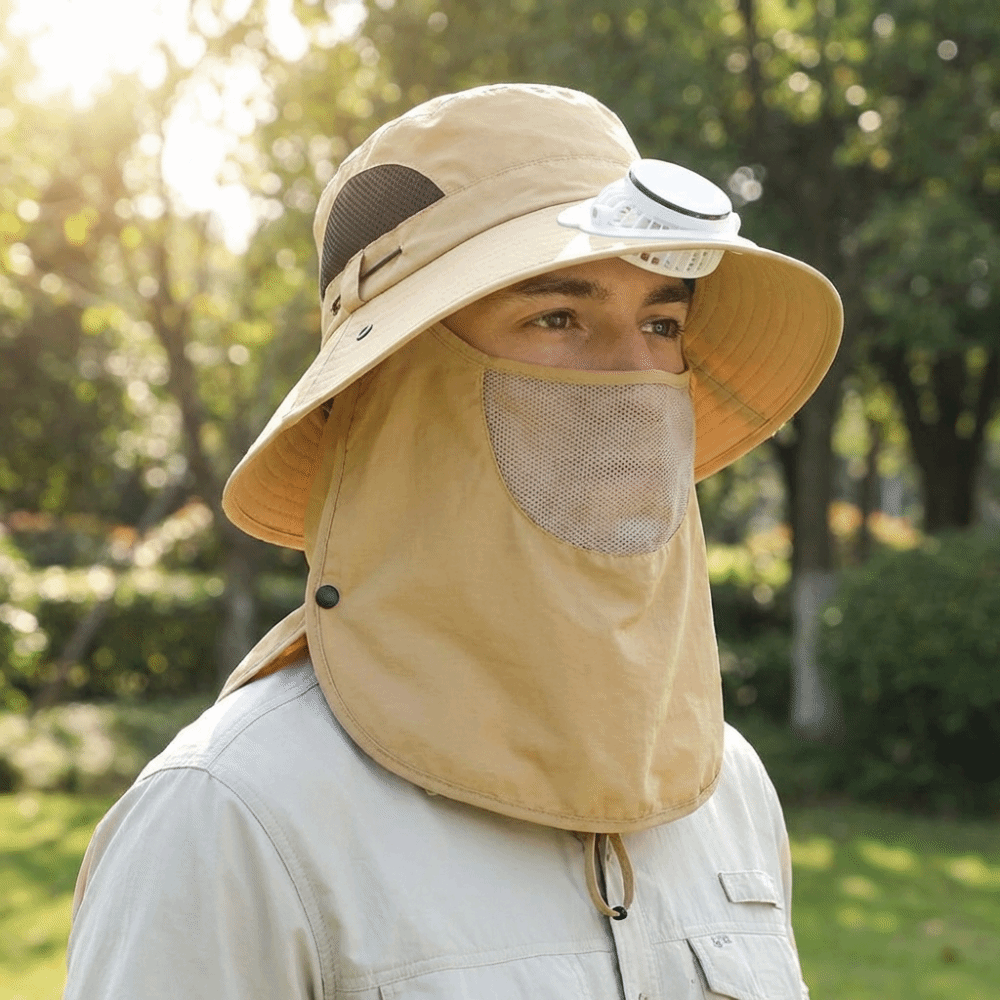 หมวกพัดลมพลังงานแสงอาทิตย์แบบพ - Sun Hat Wide Brim บทวิจารณ์และราคา
