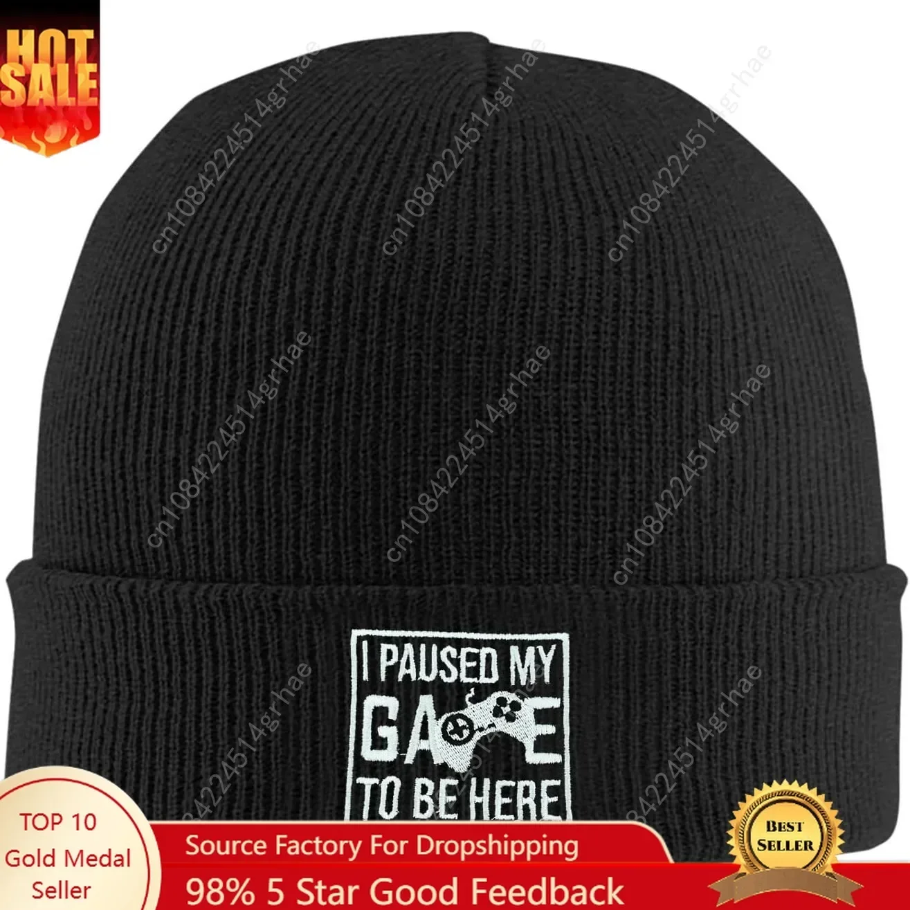 หมวกบีนนี่ปักลายปลา หมวกไหมพรม - Beanie Cuffed Knit บทวิจารณ์และราคา