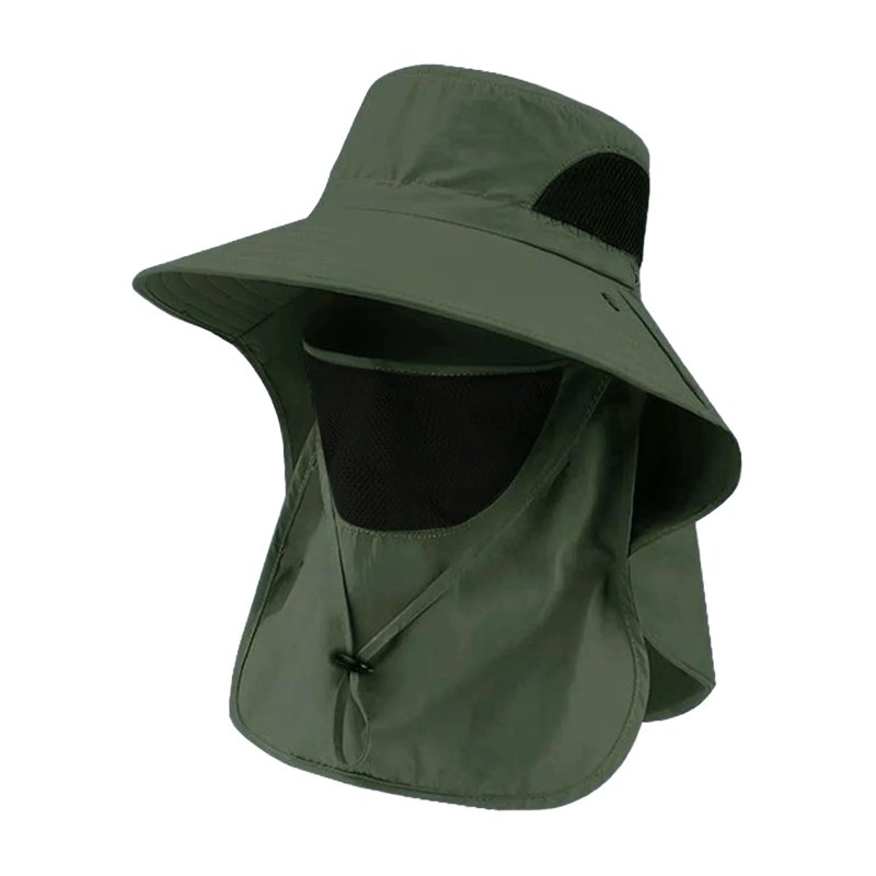 หมวกตกปลาโพลีเอสเตอร์พร้อมผ้าค - Sun Hat Wide Brim บทวิจารณ์และราคา