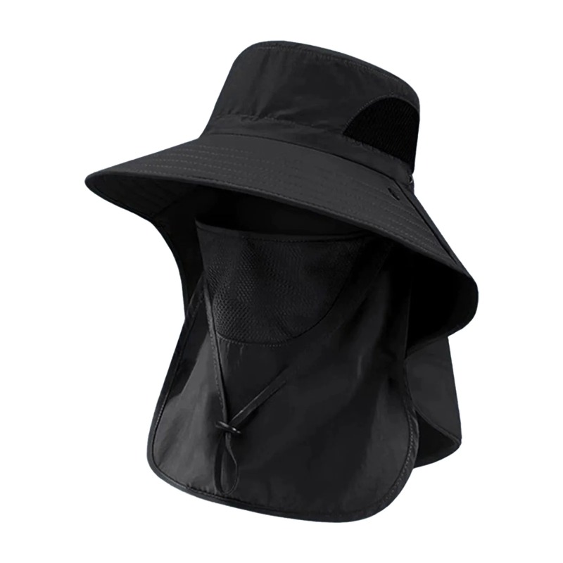 หมวกตกปลาโพลีเอสเตอร์พร้อมผ้าค - Sun Hat Wide Brim บทวิจารณ์และราคา