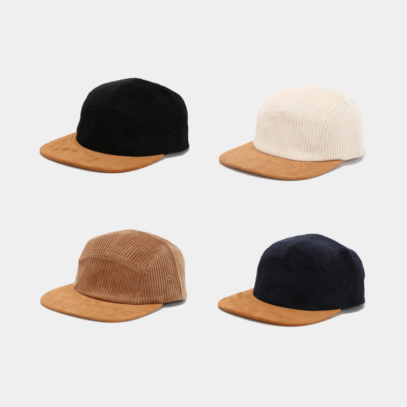 หมวกแก๊ปคอร์ดูรอย 5 ชิ้นแบบเรโ - Corduroy Cap 5 Panel บทวิจารณ์และราคา