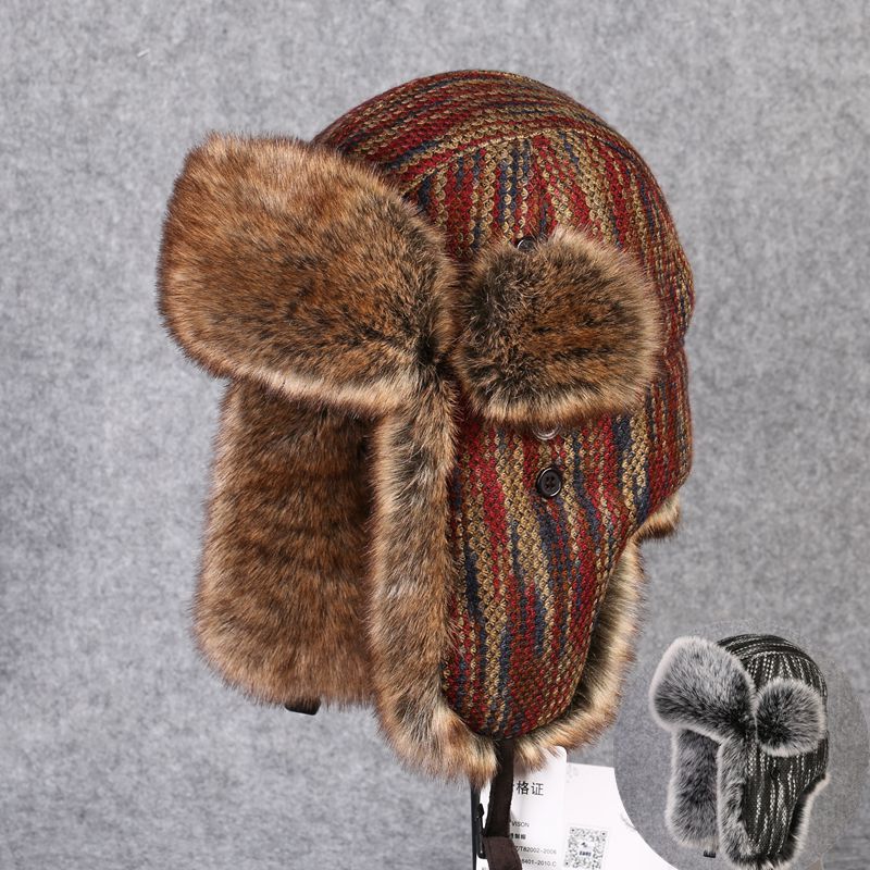 B-8433 Man BomberหมวกRexกระต่า - Trapper Hat Ear Flap บทวิจารณ์และราคา