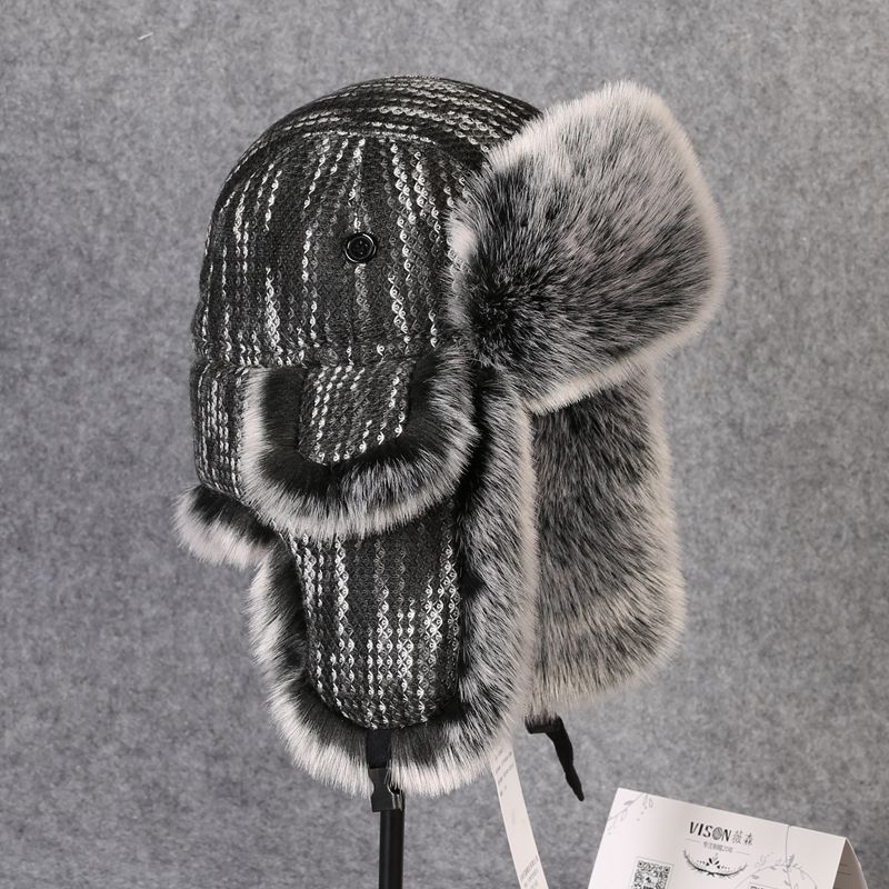 B-8433 Man BomberหมวกRexกระต่า - Trapper Hat Ear Flap บทวิจารณ์และราคา