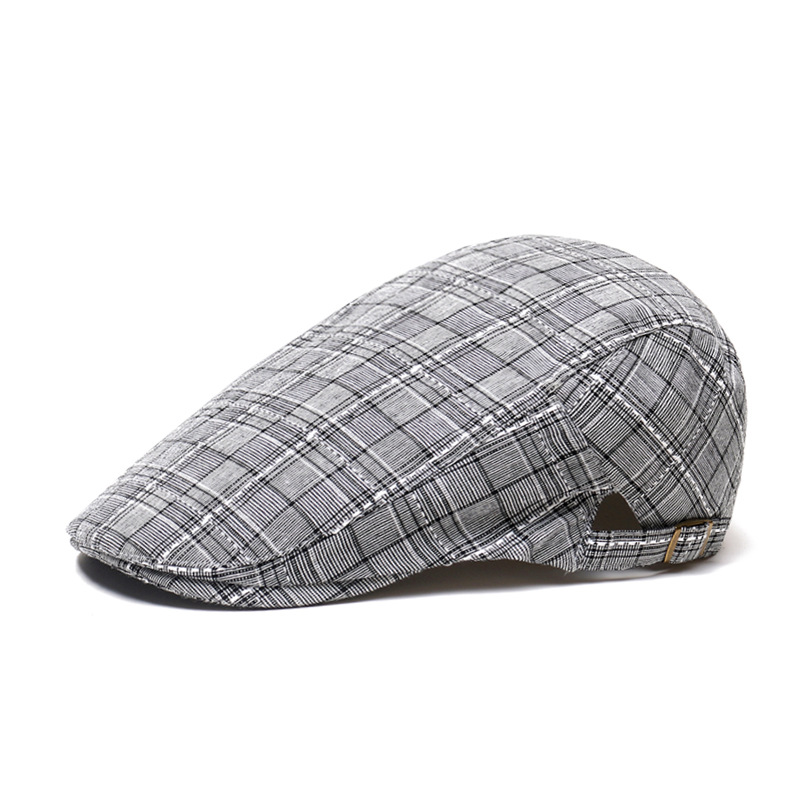หมวกเบเร่ต์ลายสก็อตผ้าฝ้ายแบบย - Newsboy Cap Ivy บทวิจารณ์และราคา