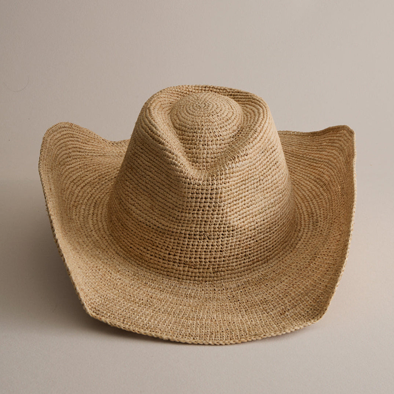 หมวกฟางราฟเฟียพรีเมียม หมวกคาว - Cowboy Hat Straw บทวิจารณ์และราคา