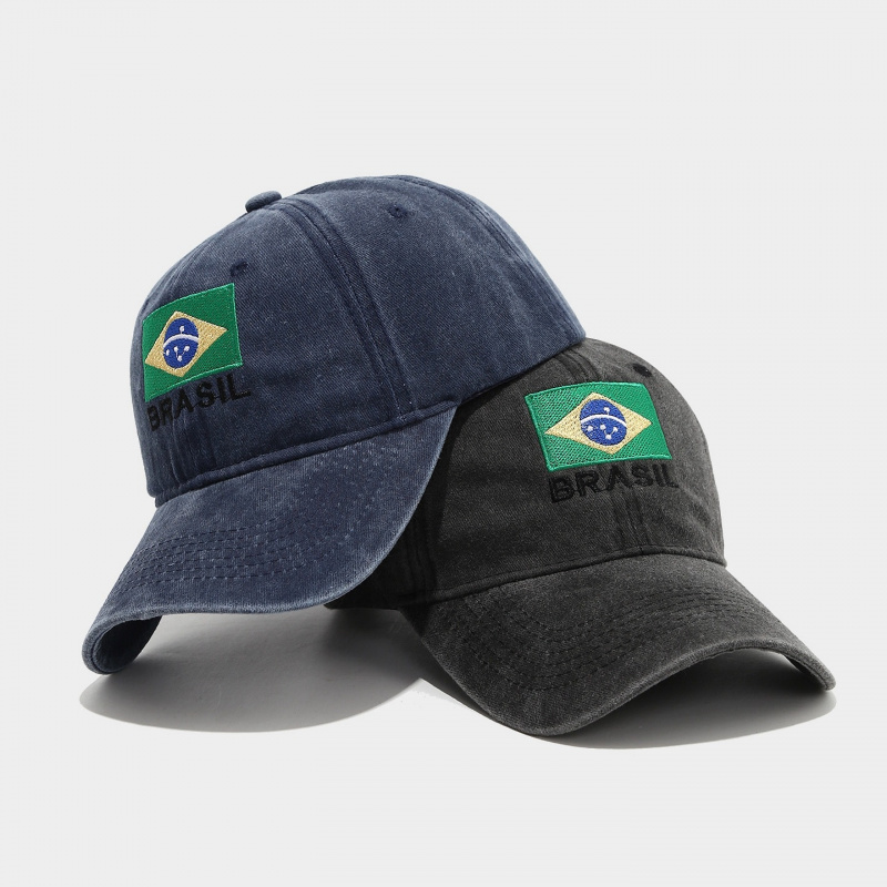 หมวกเบสบอลผ้าฝ้ายปักลายธงชาติบ - Dad Hat Cotton บทวิจารณ์และราคา